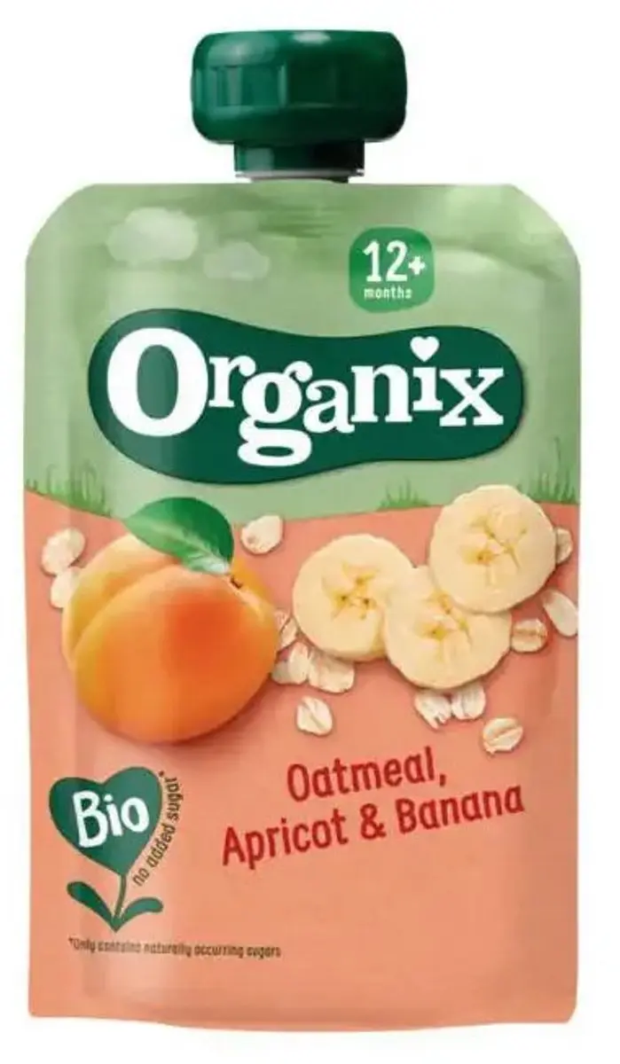 Organix Knijpfruit Havermout Abrikoos & Banaan 100g