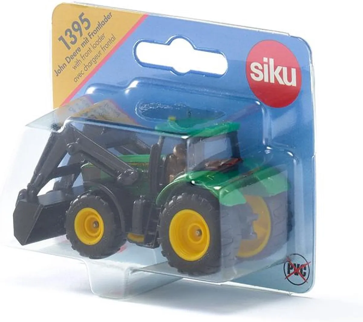 SIKU 1395 John Deere 6215R Voorlader - Metaal/Kunststof Groen