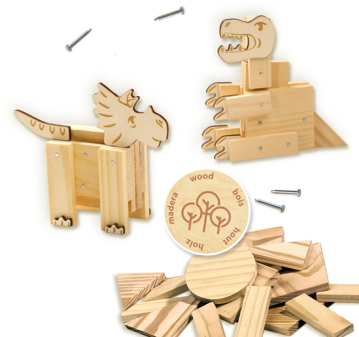 SES Creative Dinosaurus Timmerset - 3 Stuks - Montessori Speelgoed