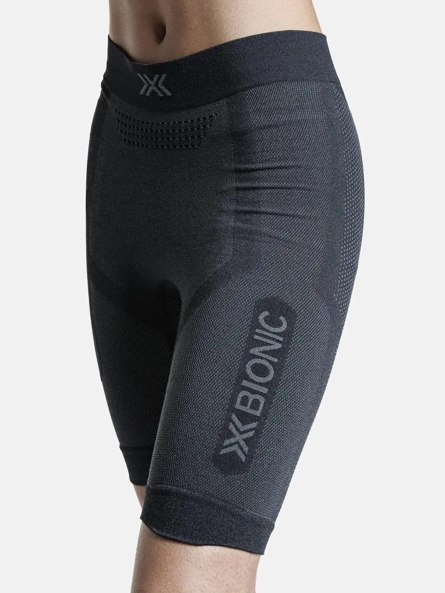 X-Bionic Xceed Run Korte Hardlooptight Dames - S - Zwart/Rhinogrijs