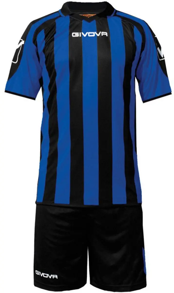 Givova Supporter MC S Kit - Korte Broek & Shirt - Zwart/Lichtblauw - afbeelding 2 van 3