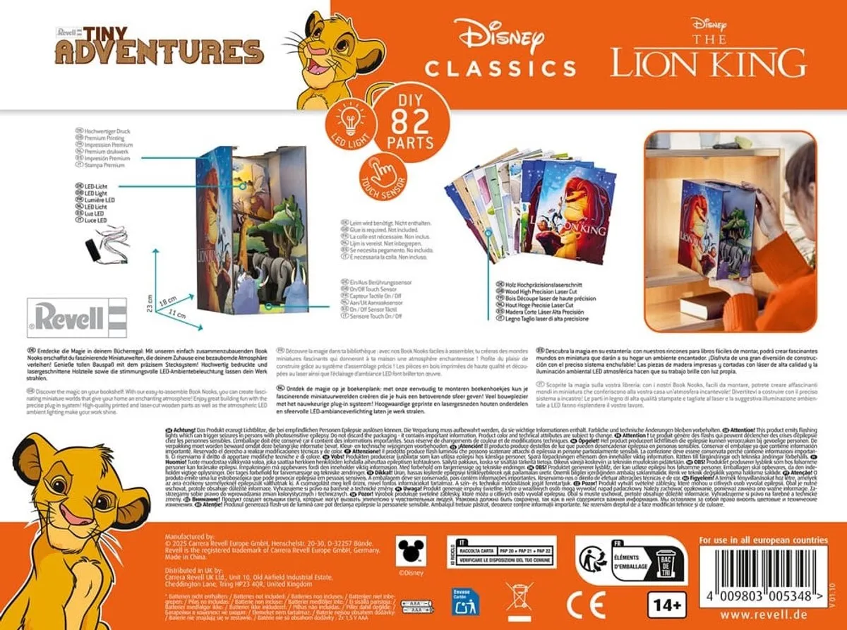 Revell Tiny Adventures Disney Lion King Boekhoekje LED Verlichting - 82 Onderdelen