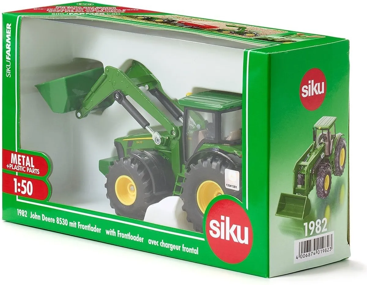 SIKU 1982 John Deere 8430 Tractor met Voorlader 1:50 - Groen
