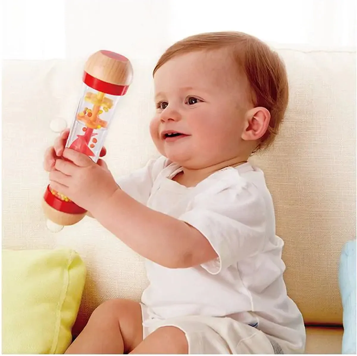 Hape Regenmaker met kralen - Rood