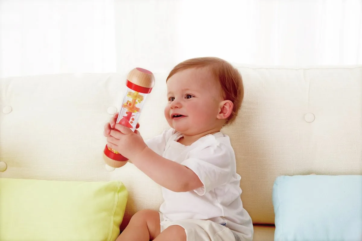 Hape Regenmaker met kralen - Rood