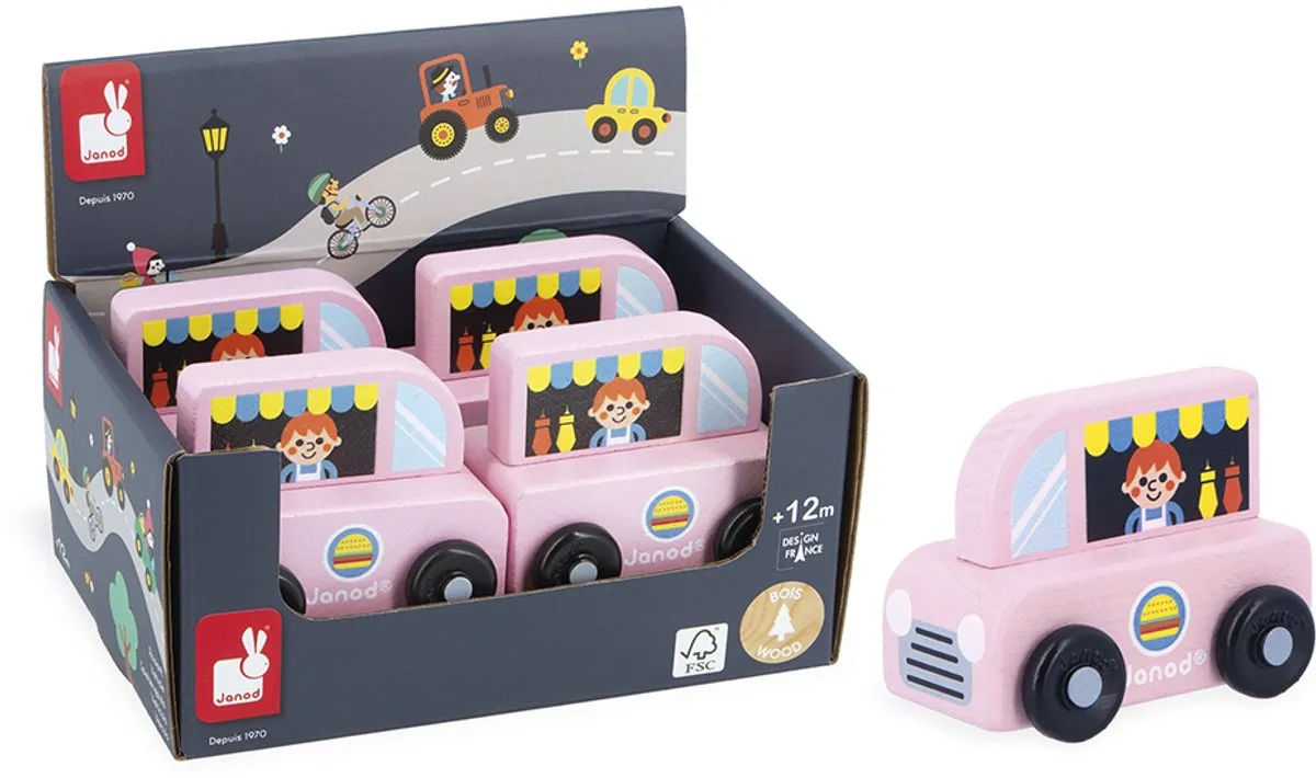 Janod Cross Roads Houten Foodtruck 11.5915 - Roze