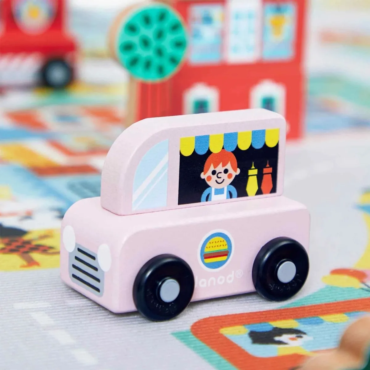 Janod Cross Roads Houten Foodtruck 11.5915 - Roze
