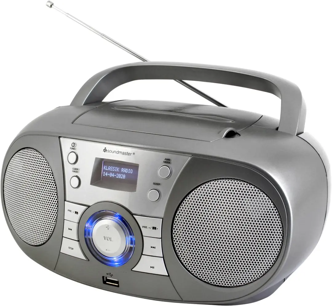 Soundmaster SCD1800TI Boombox - DAB+/FM/CD/MP3 - 4W - Zilver