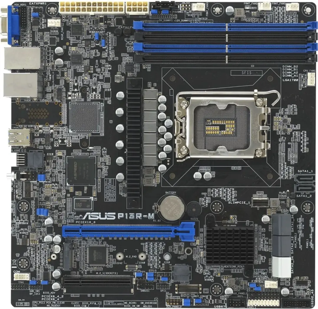 ASUS P13R-M 90SB0C70-M0UAY0 Micro ATX Moederbord - Intel C262 - afbeelding 6 van 6