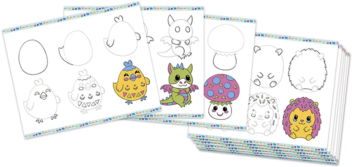 Janod Step By Step Drawing Knutselset - 20 Modellen - Multicolor