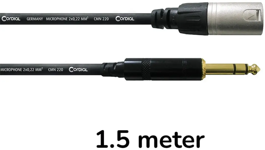 Cordial CFM 1.5 MV Adapterkabel XLR Male naar Jack 6.3mm - 1.5m - Zwart - afbeelding 4 van 4