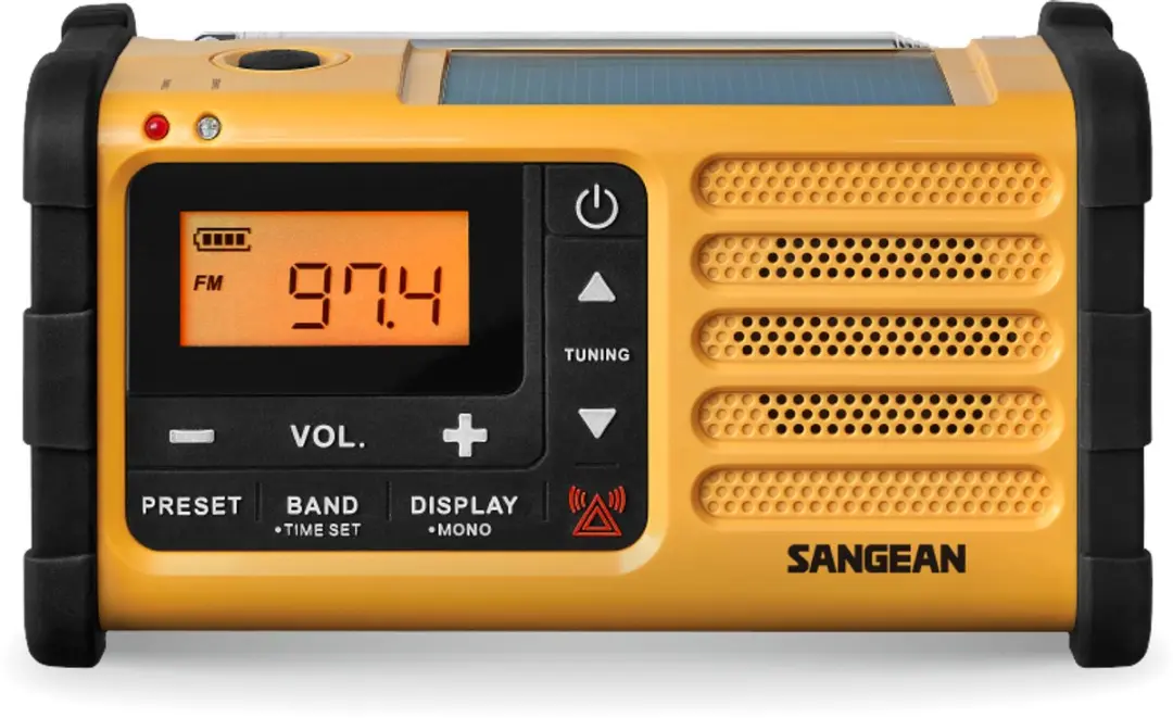Sangean MMR-88 Outdoorradio - VHF/FM, Accu, Zonnepaneel, Zaklamp - Zwart/Geel - afbeelding 5 van 6