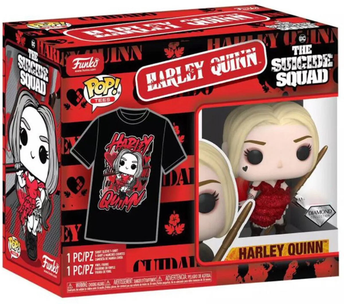 Funko Pop! Harley Quinn DC Suicide Squad - T-shirt Box L - Rood/Zwart