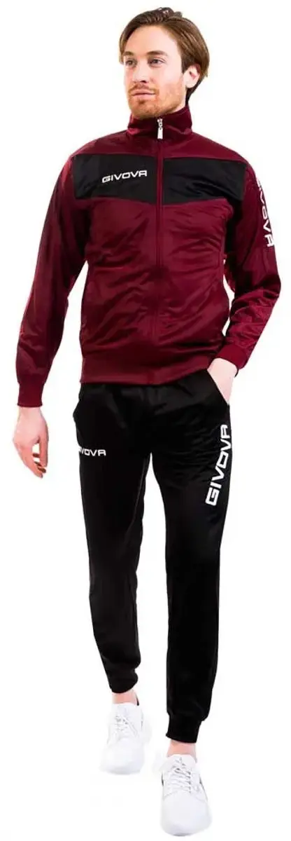 Givova Visa Trainingspak - Rood/Zwart 2XL