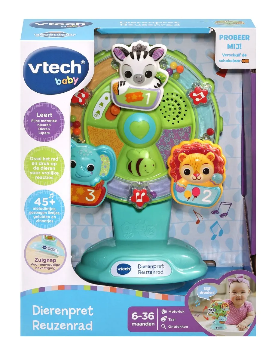 VTech Baby Dierenpret Reuzenrad Activity-Center - Multicolor - afbeelding 6 van 6