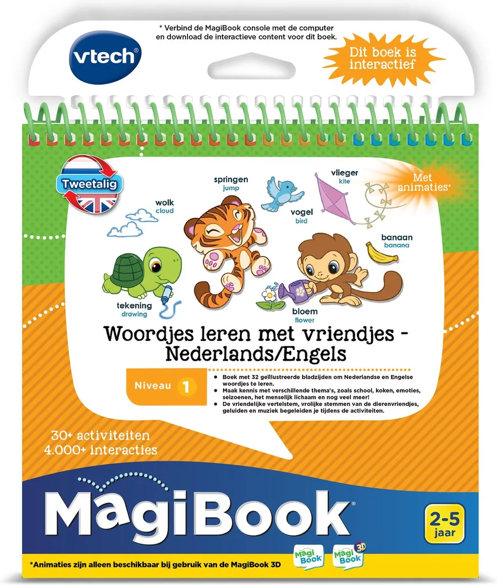 VTech MagiBook Activiteitenboek Woordjes Leren - Niveau 1 - 2 tot 5 Jaar - Groen
