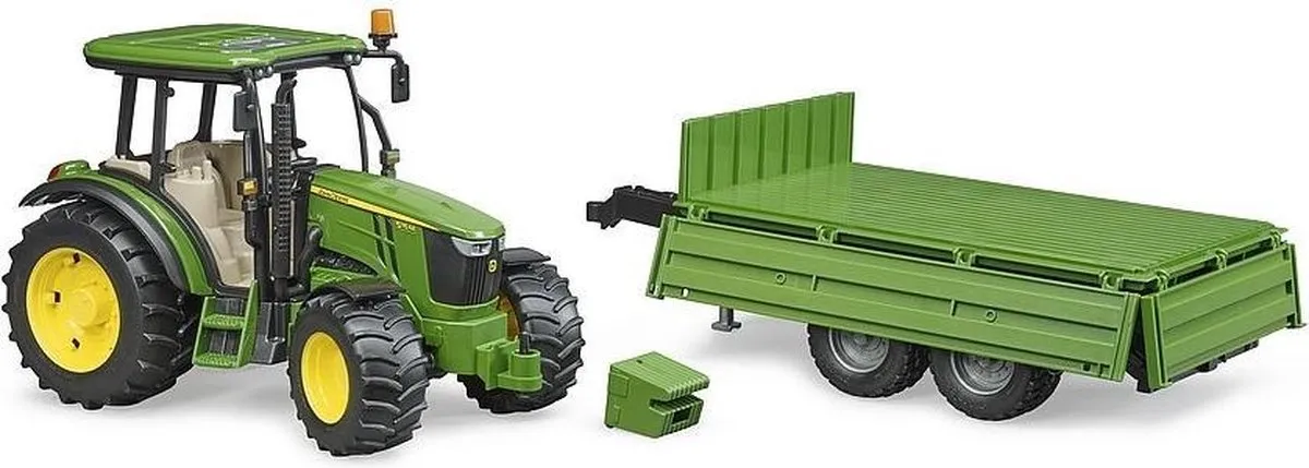 Bruder John Deere 5115M Tractor met Kieptrailer 2108 - MPN 411062