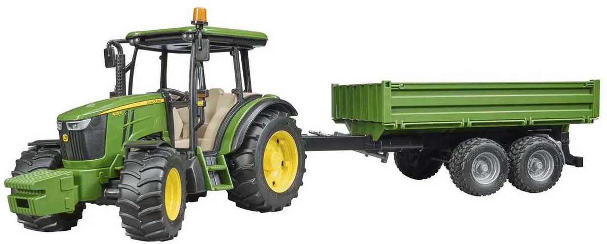 Bruder John Deere 5115M Tractor met Kieptrailer 2108 - MPN 411062