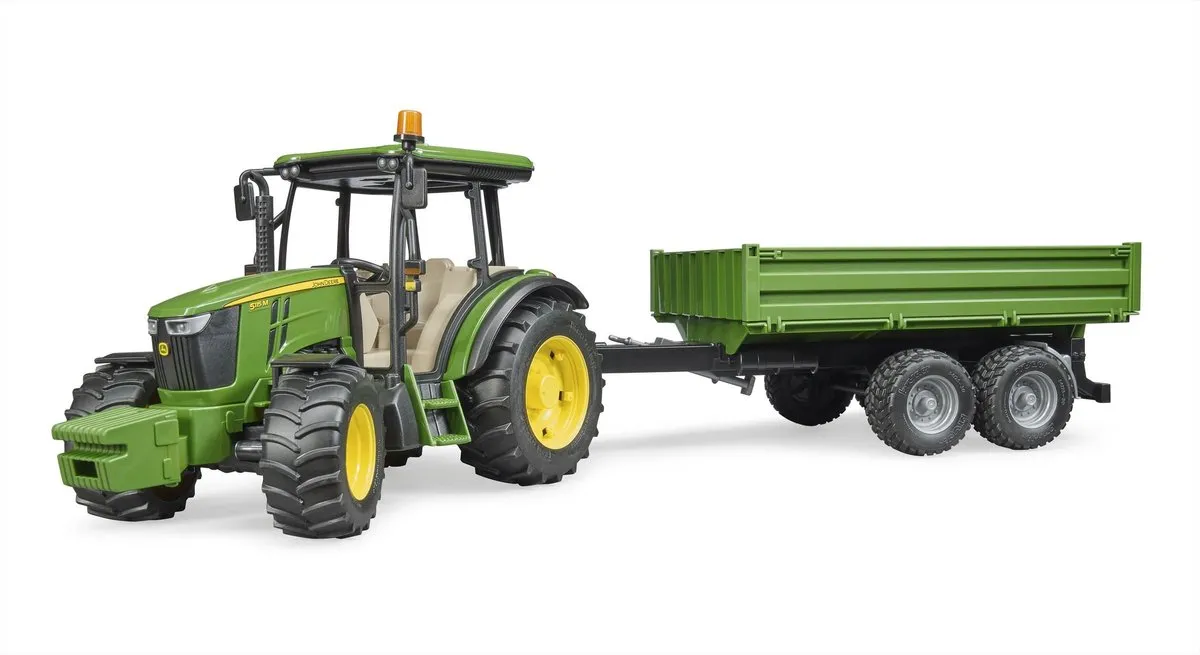 Bruder John Deere 5115M Tractor met Kieptrailer 2108 - MPN 411062