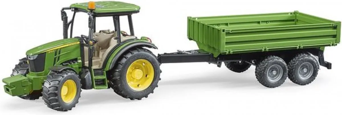 Bruder John Deere 5115M Tractor met Kieptrailer 2108 - MPN 411062