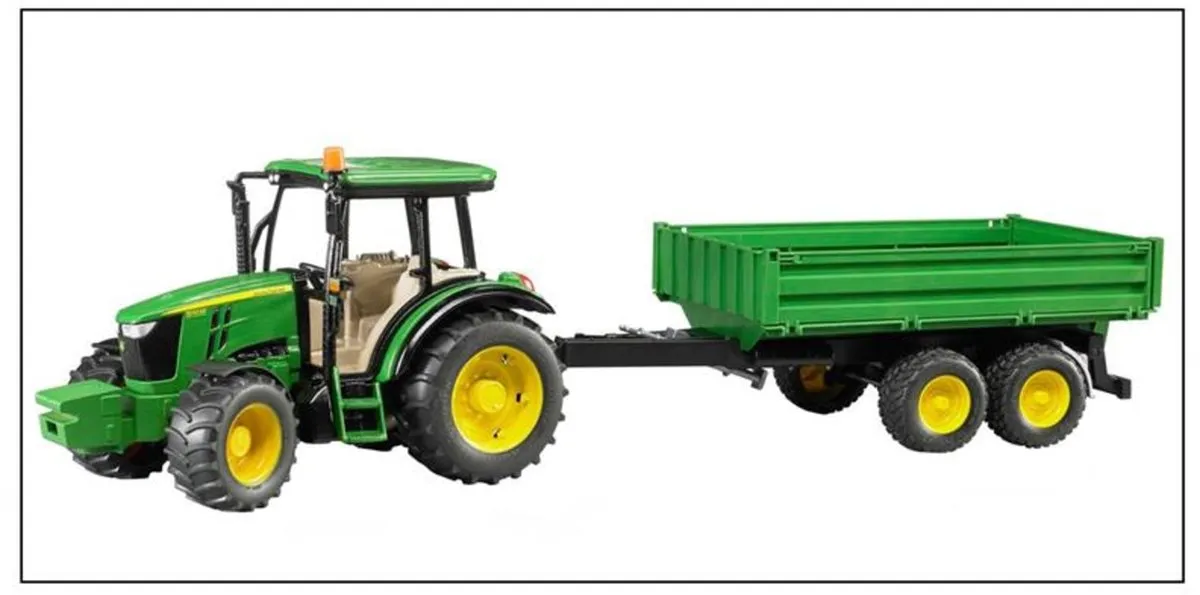 Bruder John Deere 5115M Tractor met Kieptrailer 2108
