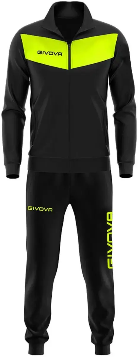 Givova Visa Fluo Trainingspak XS - 11-12 Jaar - Zwart/Fluo Geel - afbeelding 3 van 3