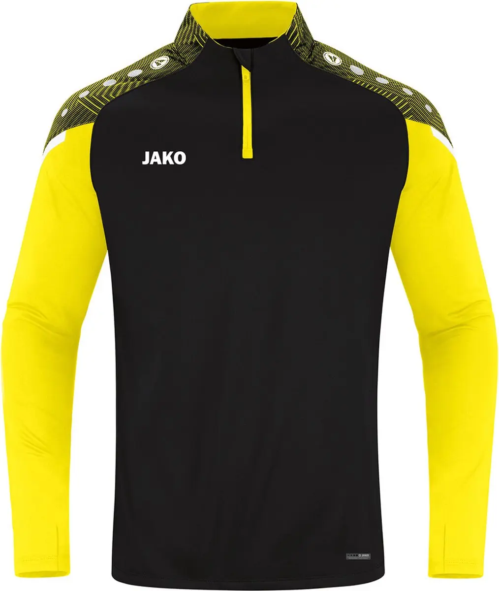 JAKO Ziptop Challenge Sportshirt M - Zwart-Geel