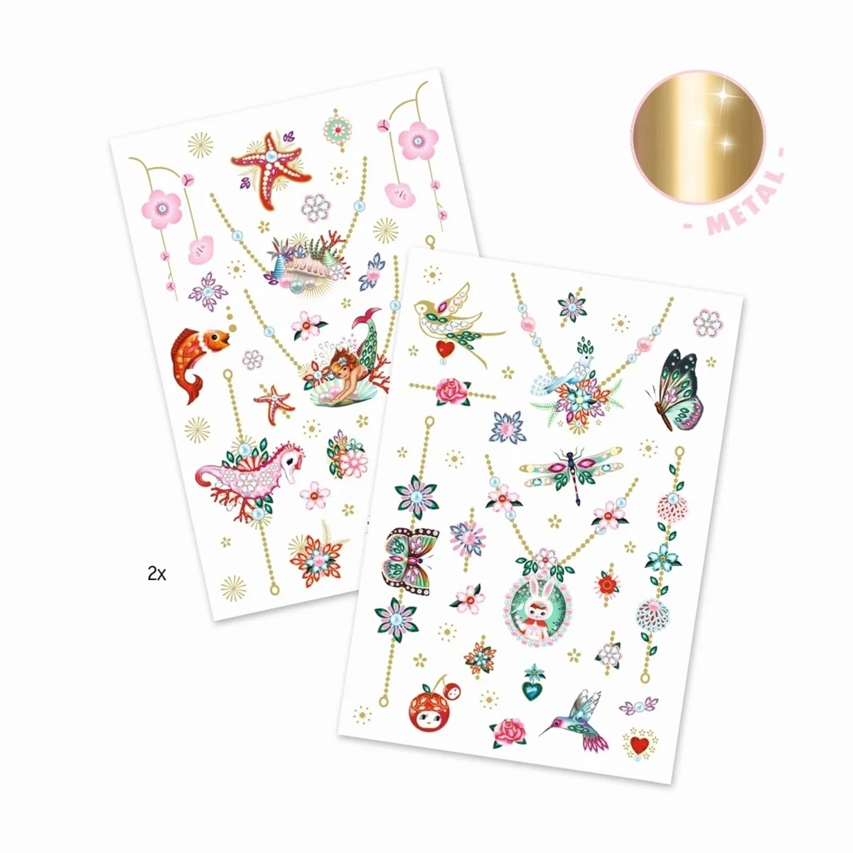 Djeco Fiona's Jewels Huidvriendelijke Tattoos - 50 Stuks - Multicolor