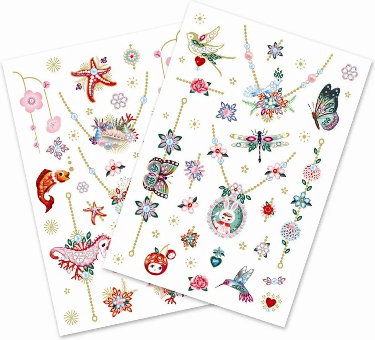 Djeco Fiona's Jewels Huidvriendelijke Tattoos - 50 Stuks - Multicolor