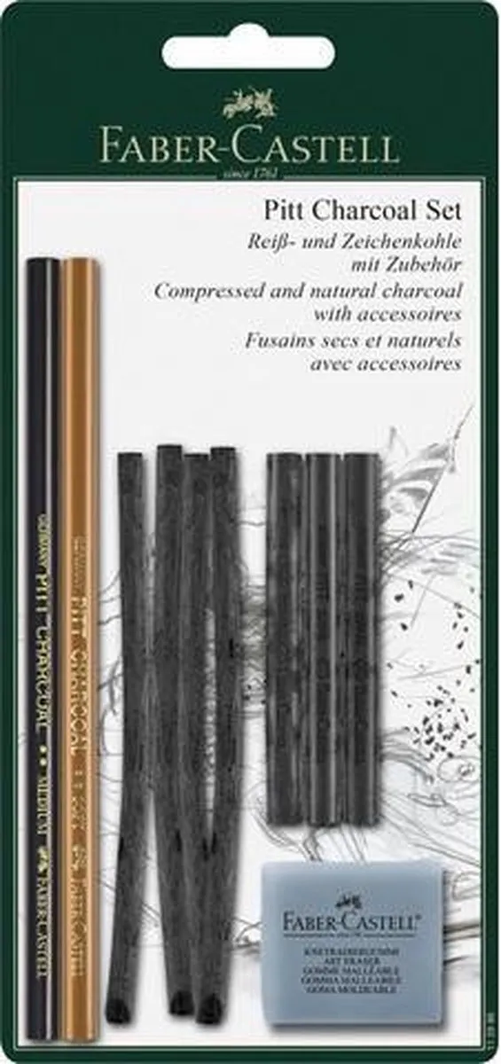 Faber-Castell Pitt Monochrome Houtskool 10-delig