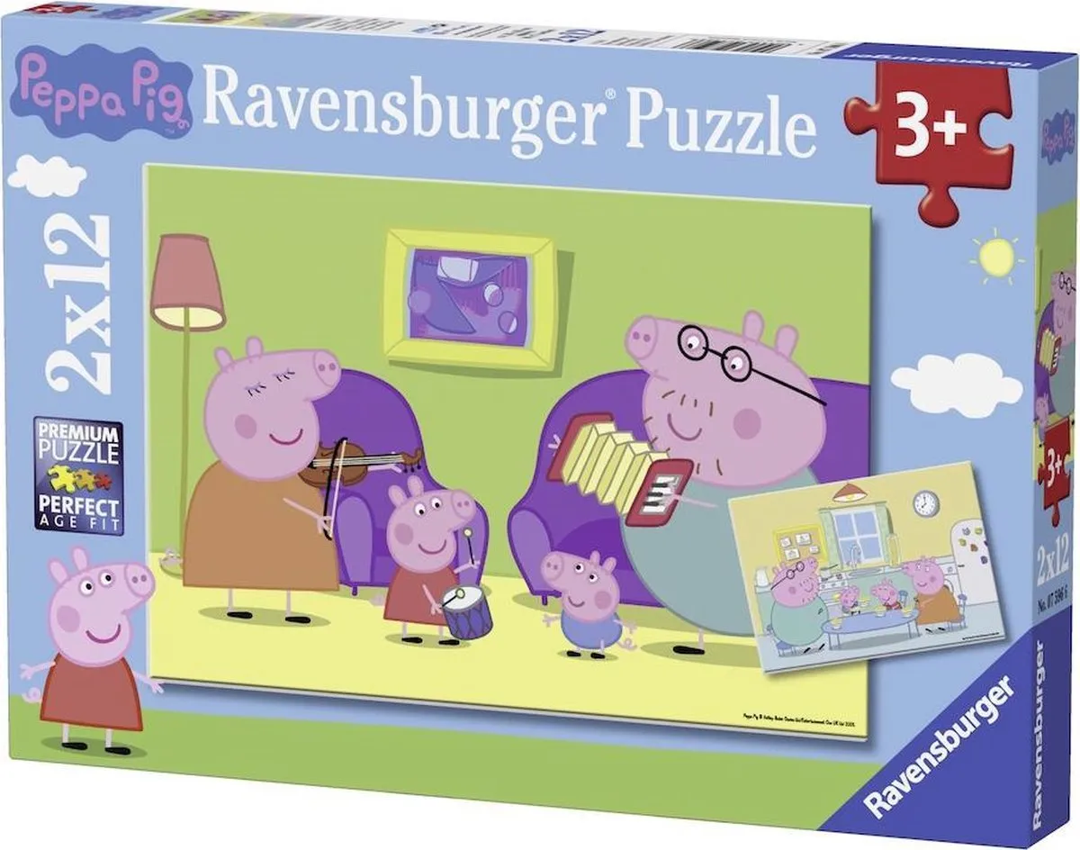 Ravensburger Thuis bij Peppa Pig Puzzels - 2x12 Stuks - Multicolor