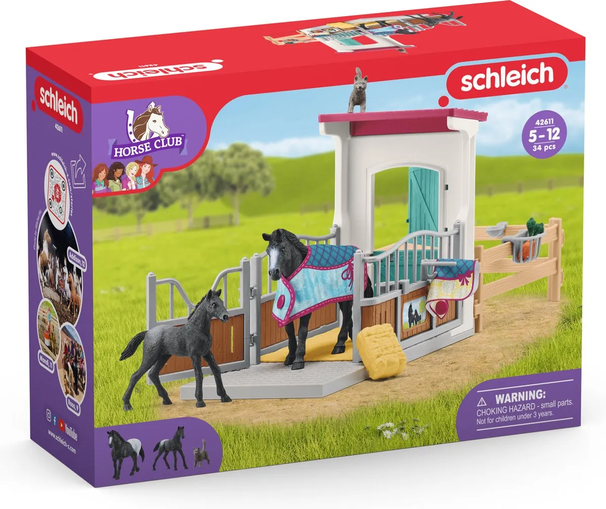 Schleich Horse Club Paardenbox 42611 - Merrie & Veulen - Multikleur