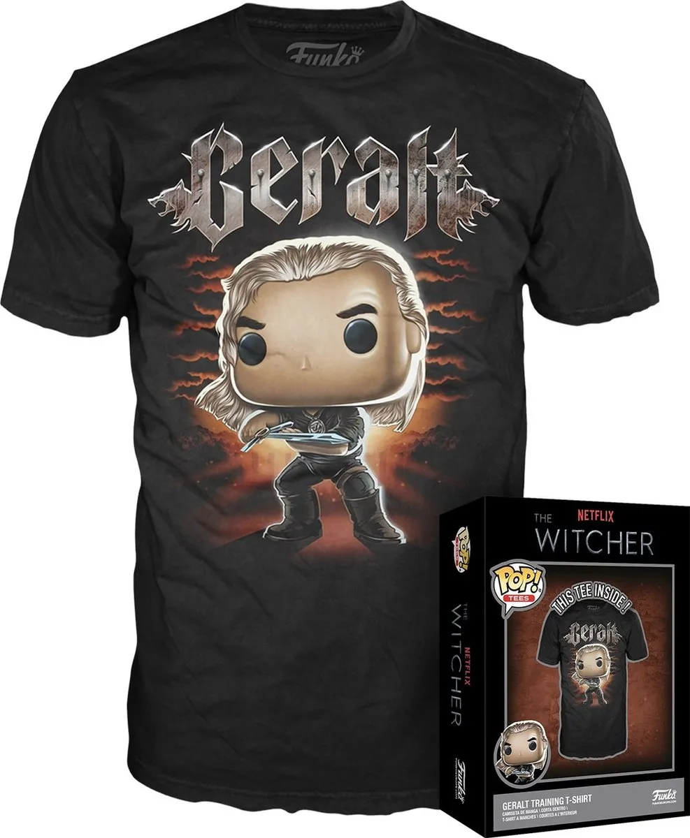 Funko POP! Boxed Tee Geralt Training - L - Zwart - afbeelding 3 van 3
