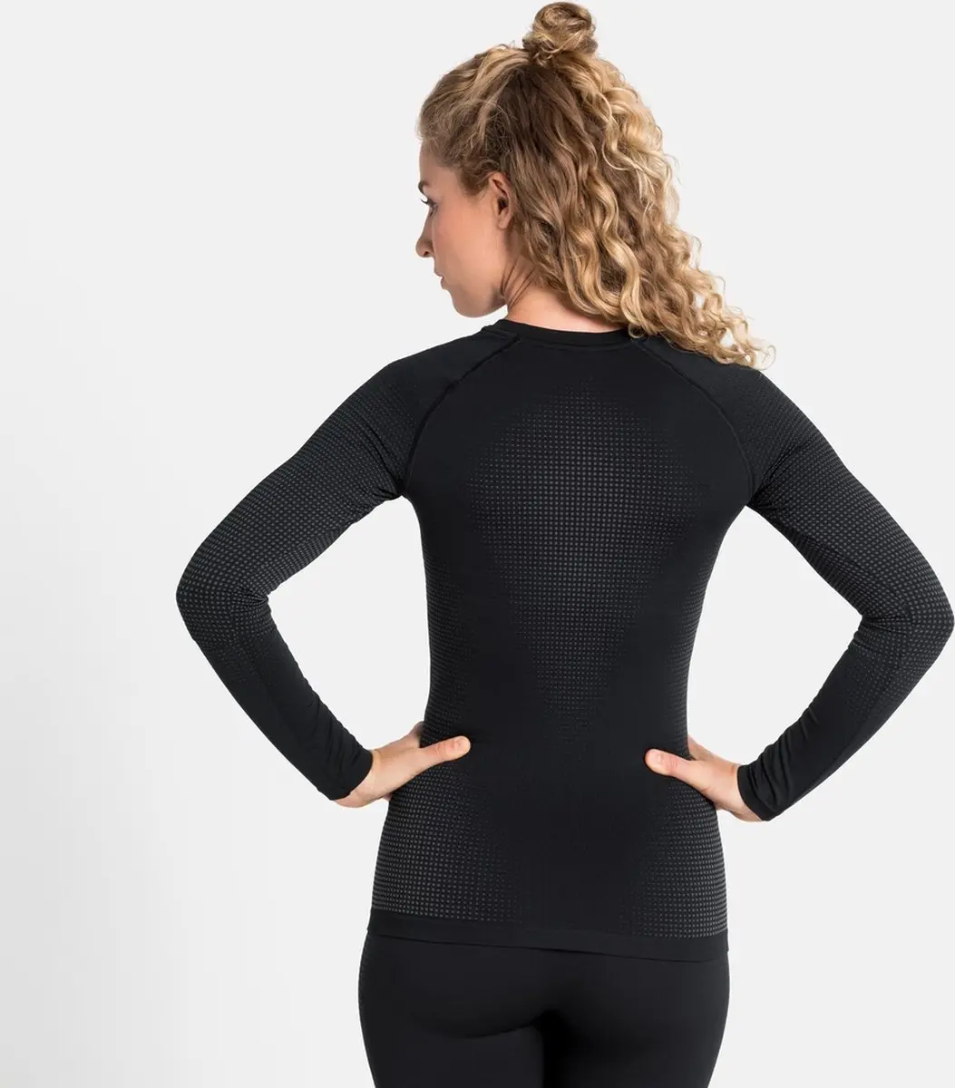ODLO Bl Top Crew Neck L/S Performance Warm Eco Thermoshirt Dames XS - Zwart/Grijs - afbeelding 6 van 6
