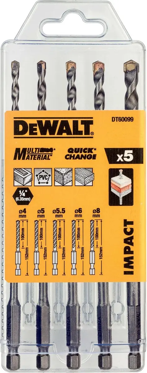 DeWalt borenset DT60099-QZ Impact universeel 5-delig