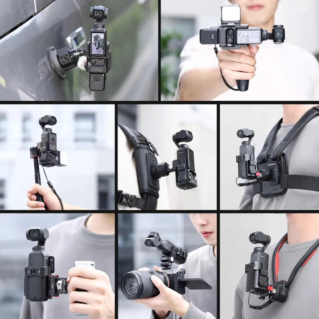 Ulanzi PK-06 Uitbreidingsadapter DJI Osmo Pocket 3 - Koudschoen & 1/4" - Aluminium Zwart