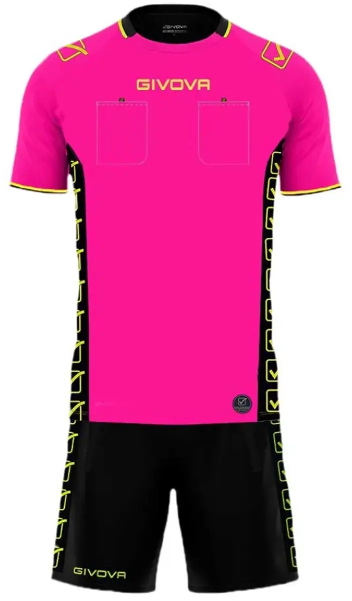 Givova Scheidsrechtertenue KITA09 - Korte broek, Sokken, Shirt - XL - Zwart/Fluo Geel - afbeelding 3 van 3