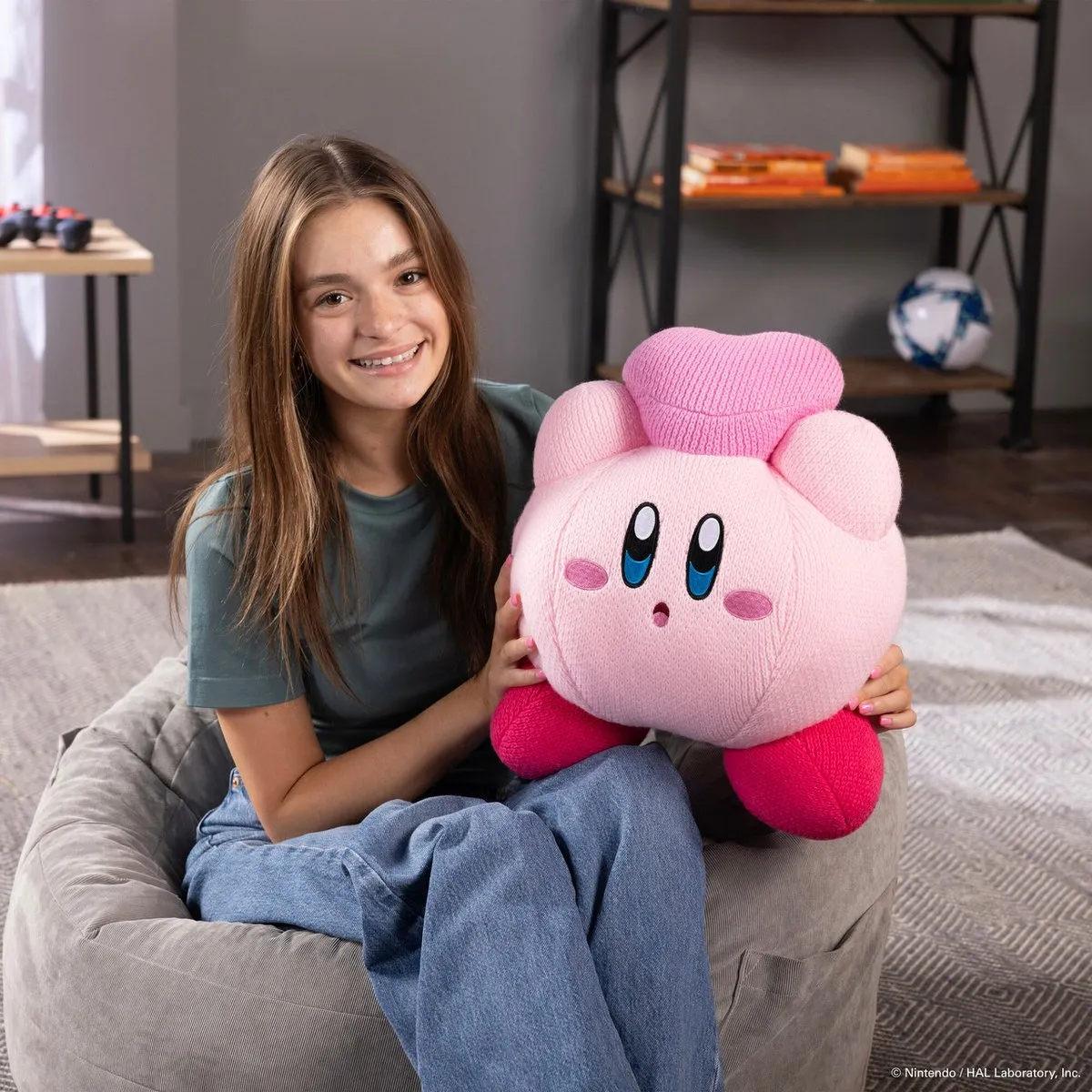 Tomy Kirby Knuffel - Kirby met Heart Nuiguru-Knit 9cm - Multi