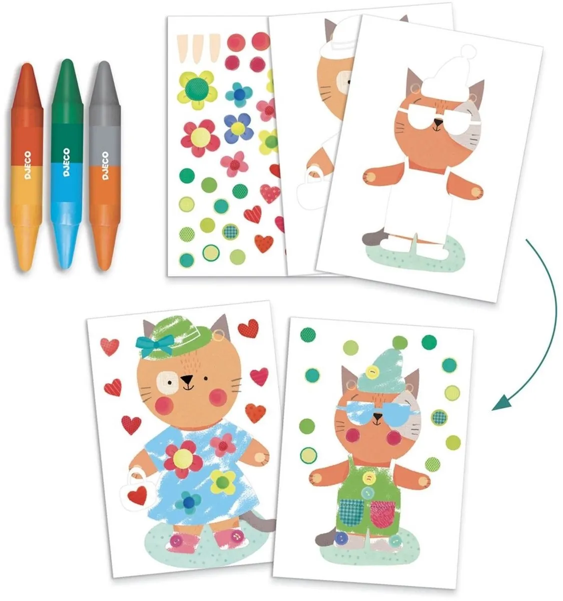 Djeco Animal Houses Multi-Activiteitendoos - Multicolor