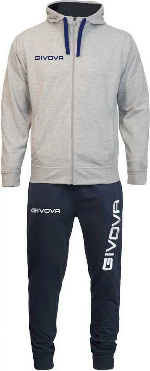 Givova King Cotone Terry Poker Trainingspak - L - Blauw/Grijs - afbeelding 4 van 5