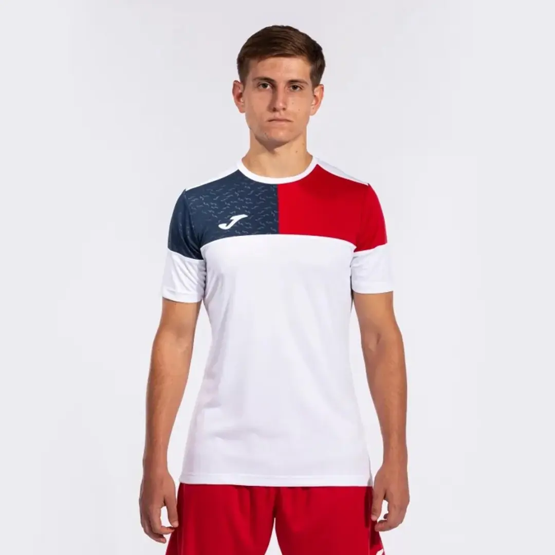 Joma Crew T-shirt - XXXS - Wit/rood/marineblauw - afbeelding 3 van 6