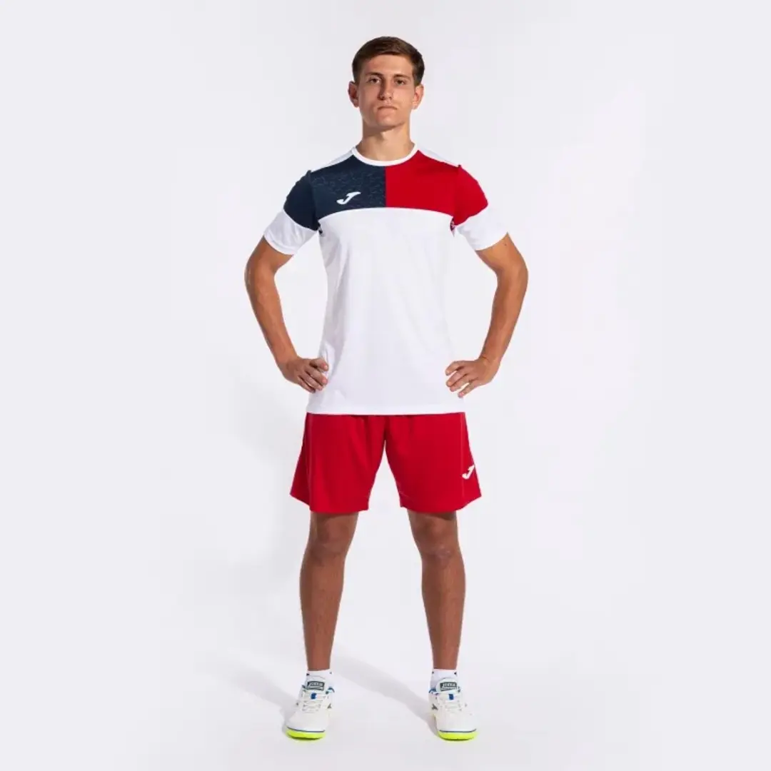 Joma Crew T-shirt - XXXS - Wit/rood/marineblauw - afbeelding 4 van 6