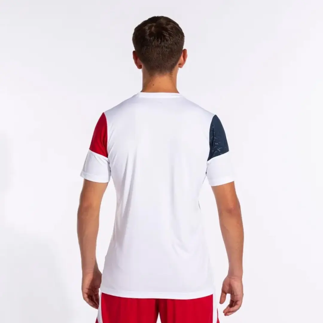 Joma Crew T-shirt - XXXS - Wit/rood/marineblauw - afbeelding 5 van 6