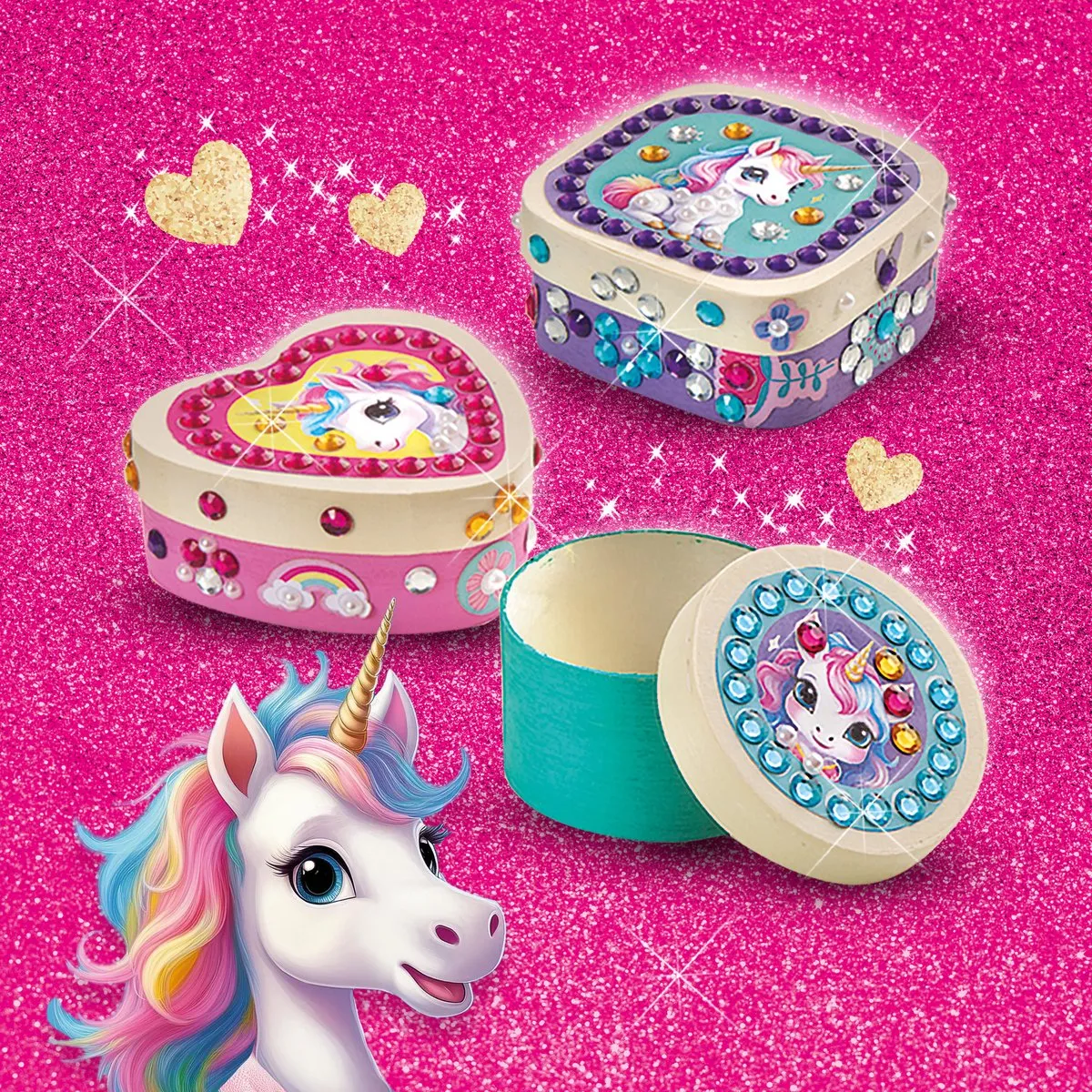 SES Creative Unicorn Diamant Painting - 3 Stuks Multicolor