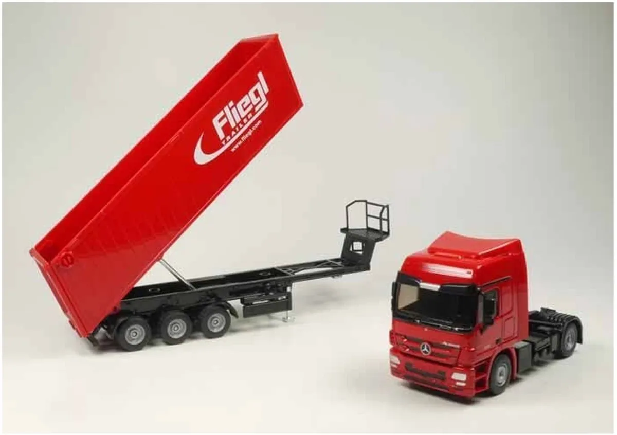 SIKU 3537 Vrachtwagen met Kiepwagen 1:50 - Rood