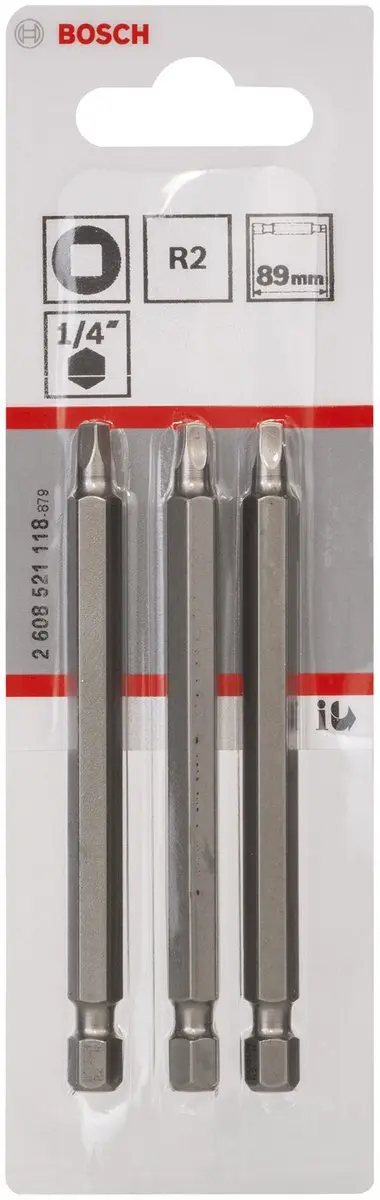 Bosch BIT 4-Kant 2 XH 1/4" 89mm - 3 Stuks - afbeelding 2 van 4