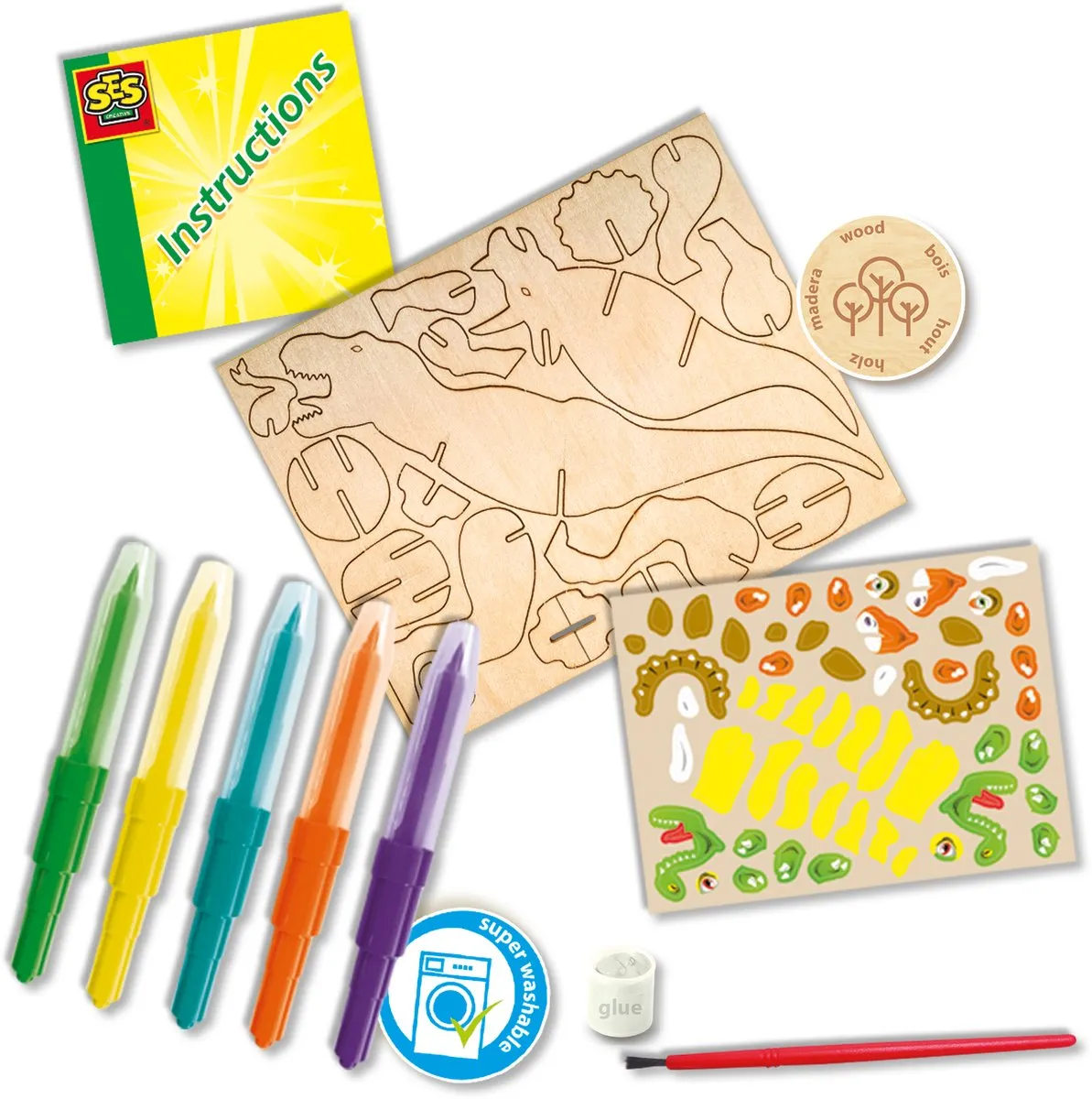 SES Creative Blow Airbrush Pens Dino's - 5 Stuks
