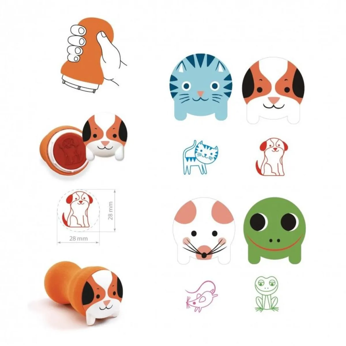 Djeco Garden Animals Stempels - Meerkleurig
