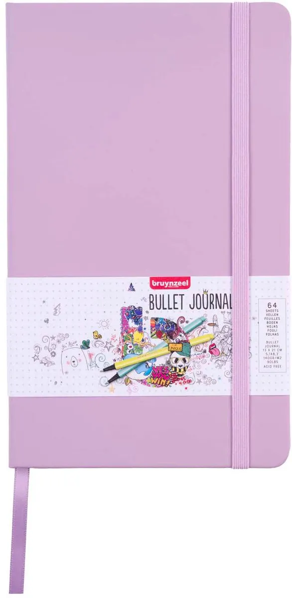 Bruynzeel Bullet Journal Lila Notitieboek 64 Pagina's