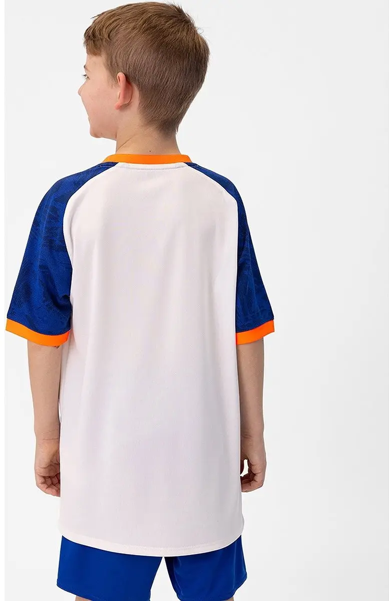 JAKO Iconic Shirt Korte Mouw Kinderen 164 - Wit/Royal/Fluo Oranje